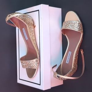 Tabitha Simmons Gold Glitter Wedges Size 40 (US 10)